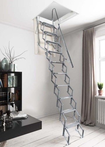 ЧЕРДАЧНАЯ ЛЕСТНИЦА РАЗДВИЖНАЯ МЕХАНИЧЕСКАЯ ALLUMINIO BASE