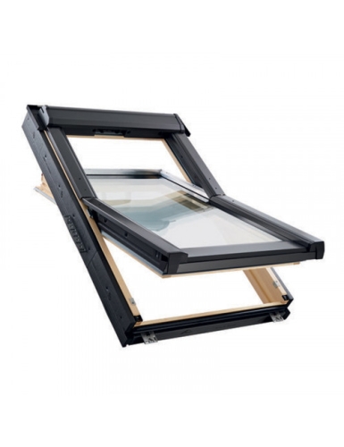 Окно мансардное Q-4 H2SA P5 с внешним термоблоком дерево ROTO