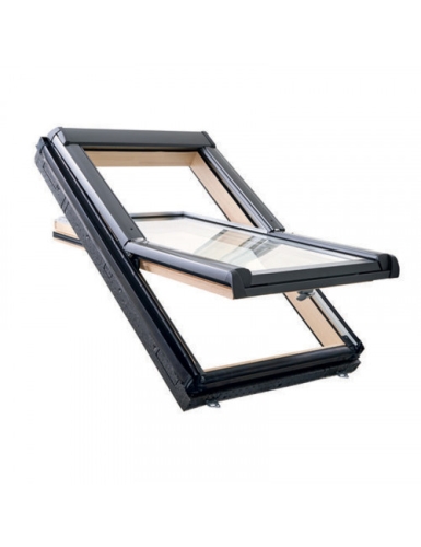 Окно мансардное WDF R45 H N WD AL с термоблоком дерево ROTO