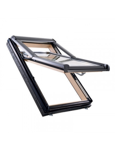 Окно мансардное WDF R75 H N WD AL с термоблоком дерево ROTO