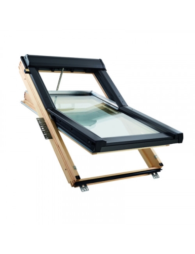 Окно мансардное QT4 H2SA S0 с электроприводом Е дерево ROTO